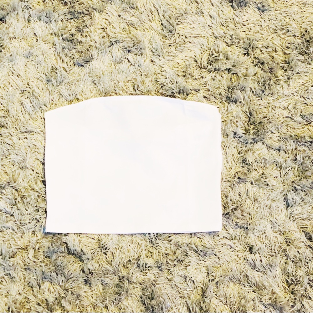 Asos White Strapless Crop Top Bra Top Size Small